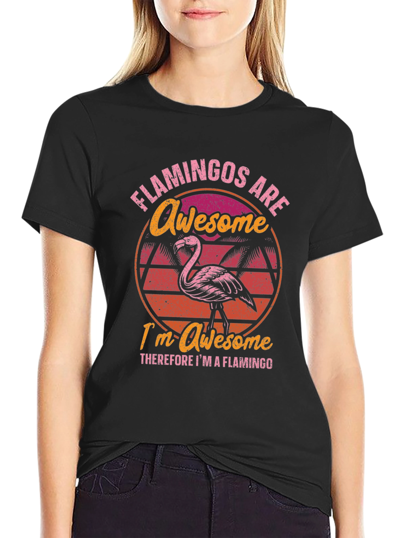 Awesome Flamingo T-Shirt - Tropical Humor Tee