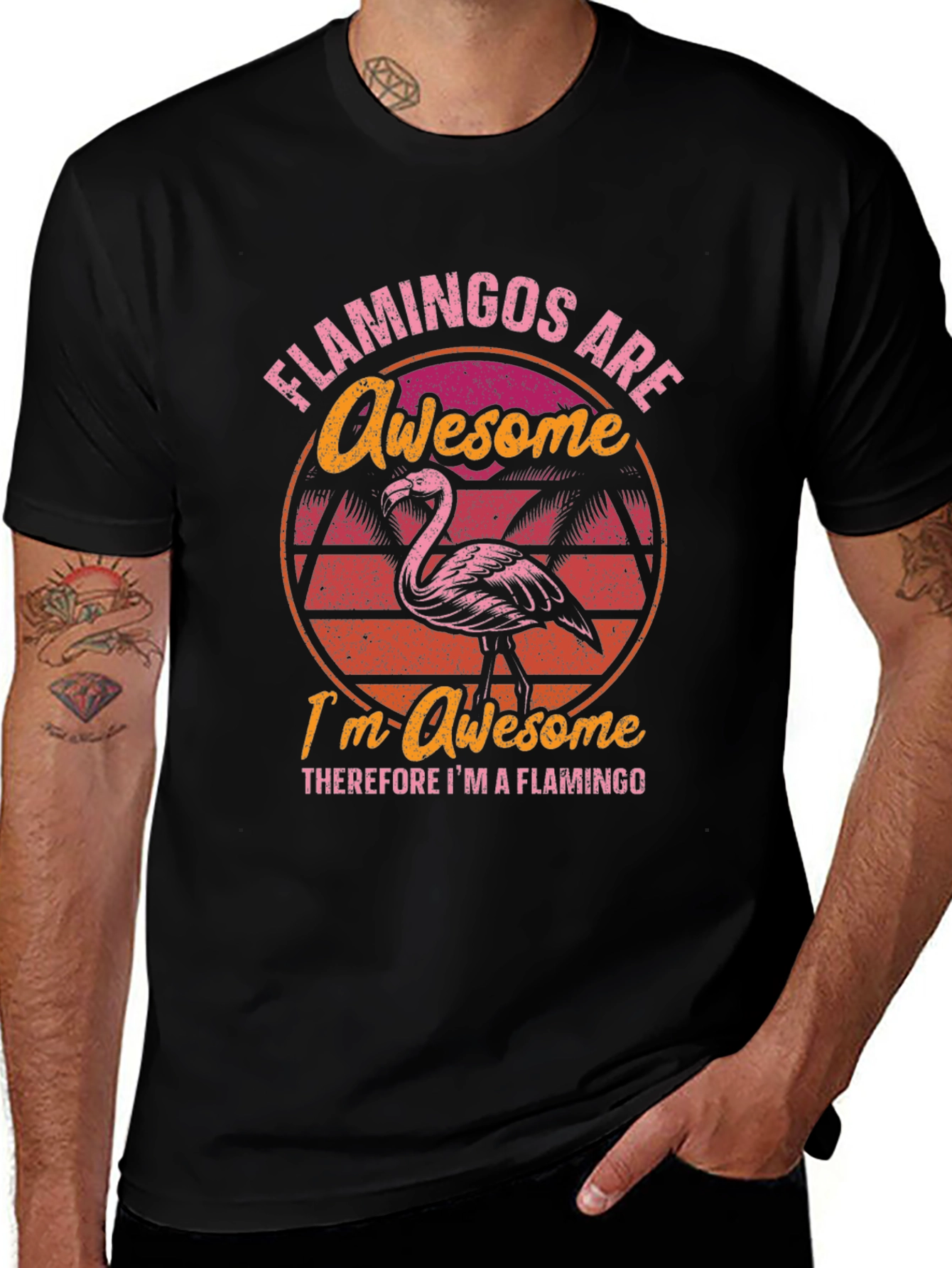 Awesome Flamingo T-Shirt - Tropical Humor Tee