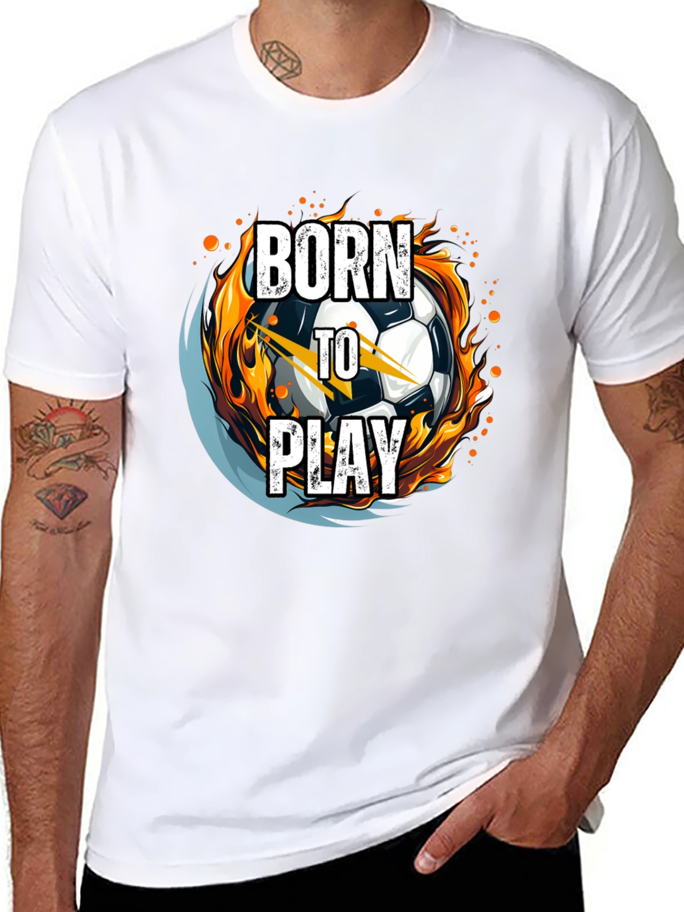 Born to Play Soccer Ball Graphic Tee