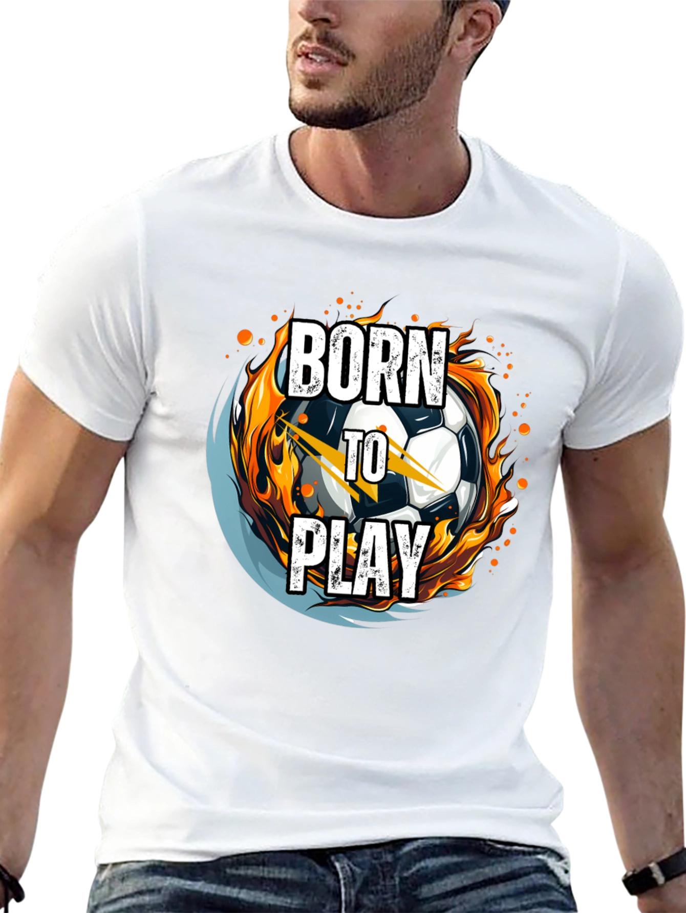 Born to Play Soccer Ball Graphic Tee