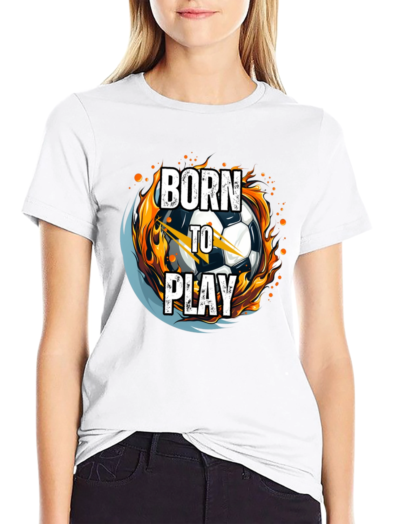 Born to Play Soccer Ball Graphic Tee