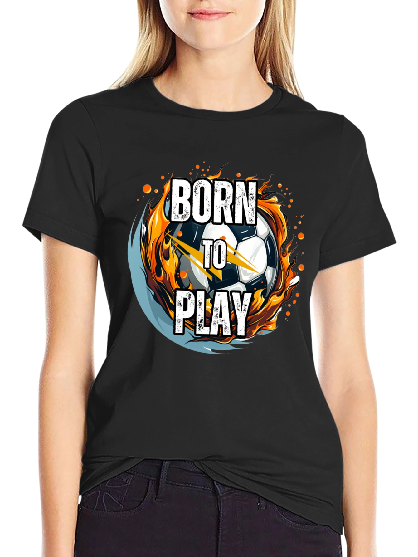 Born to Play Soccer Ball Graphic Tee
