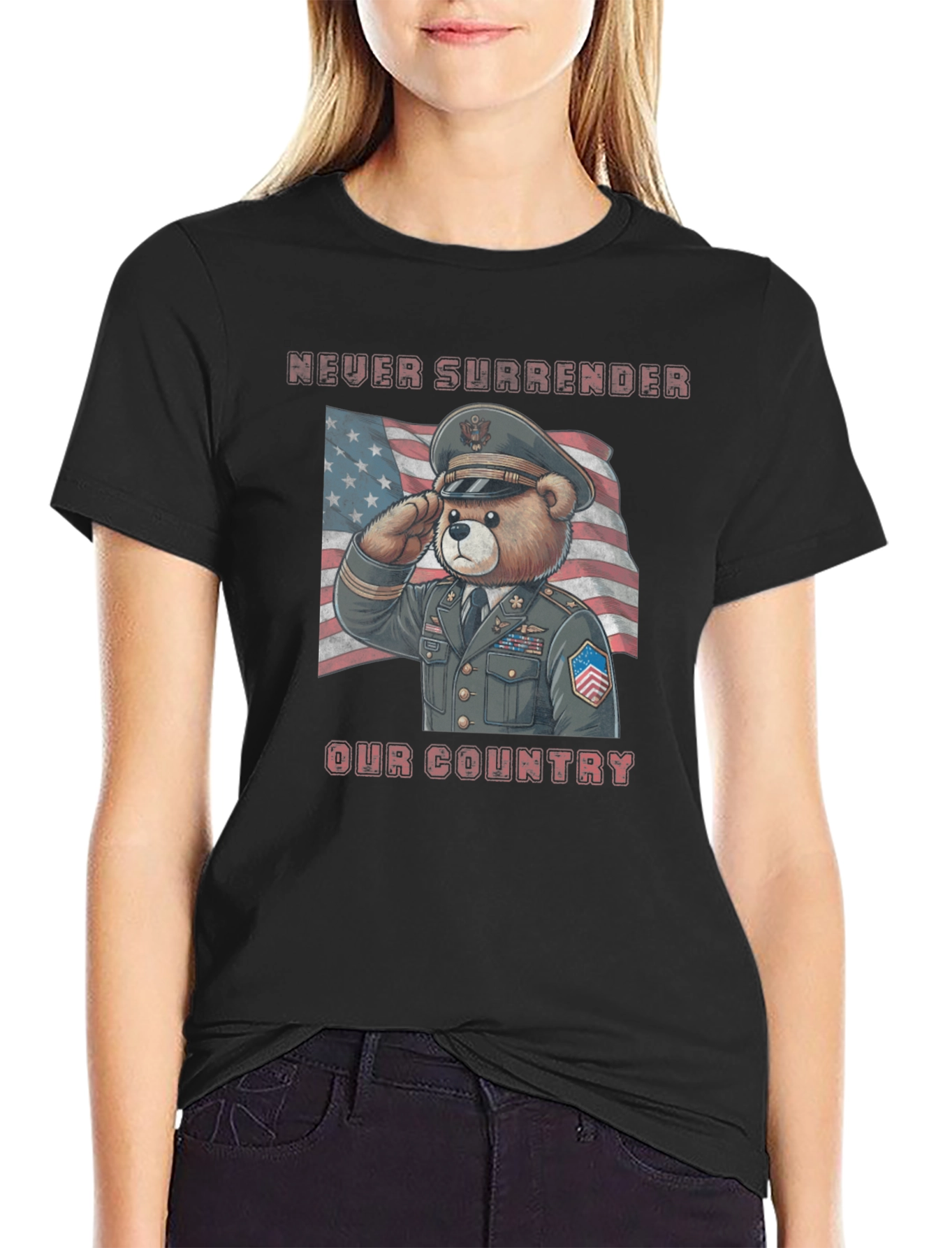 Patriotic Bear T-Shirt - Never Surrender