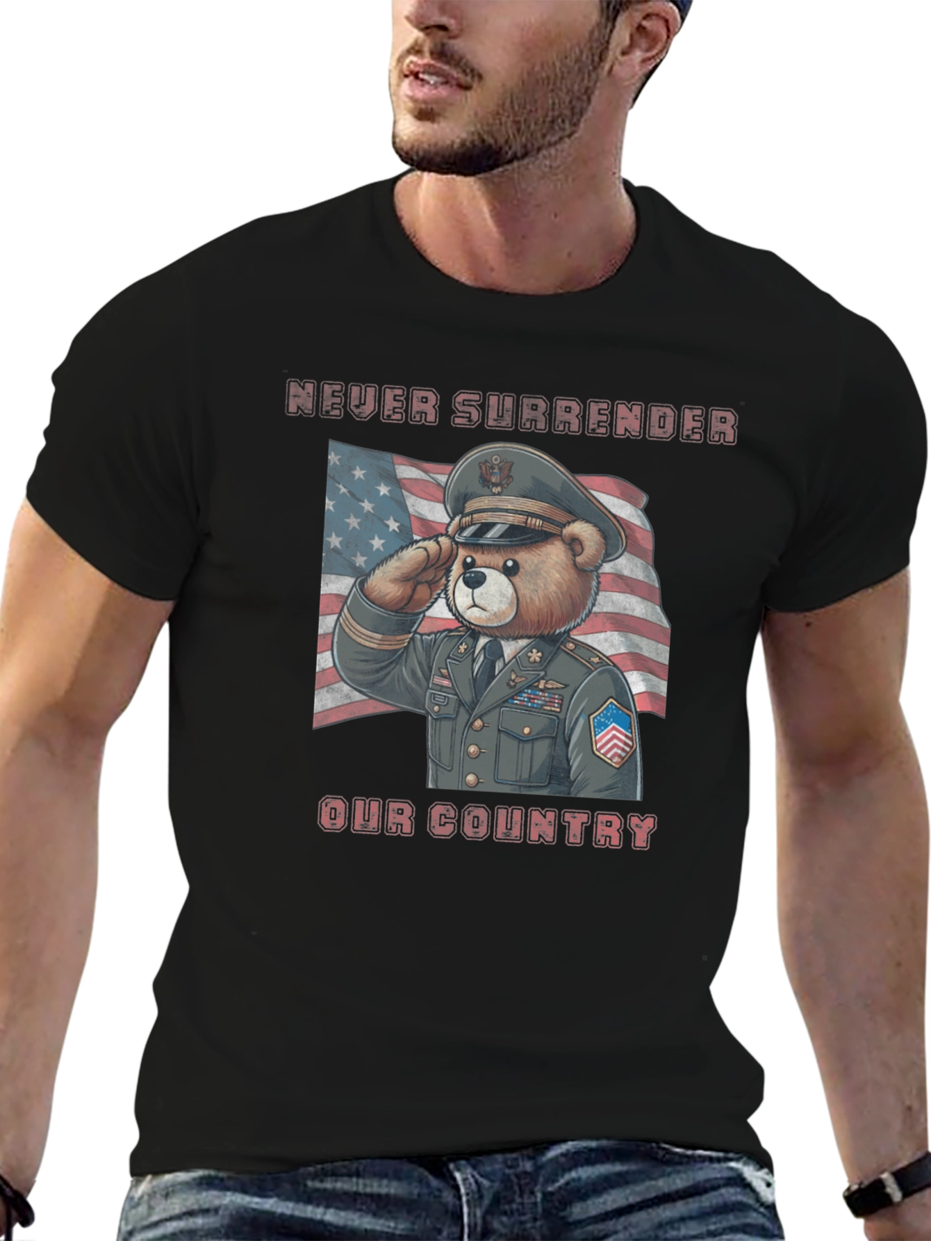 Patriotic Bear T-Shirt - Never Surrender