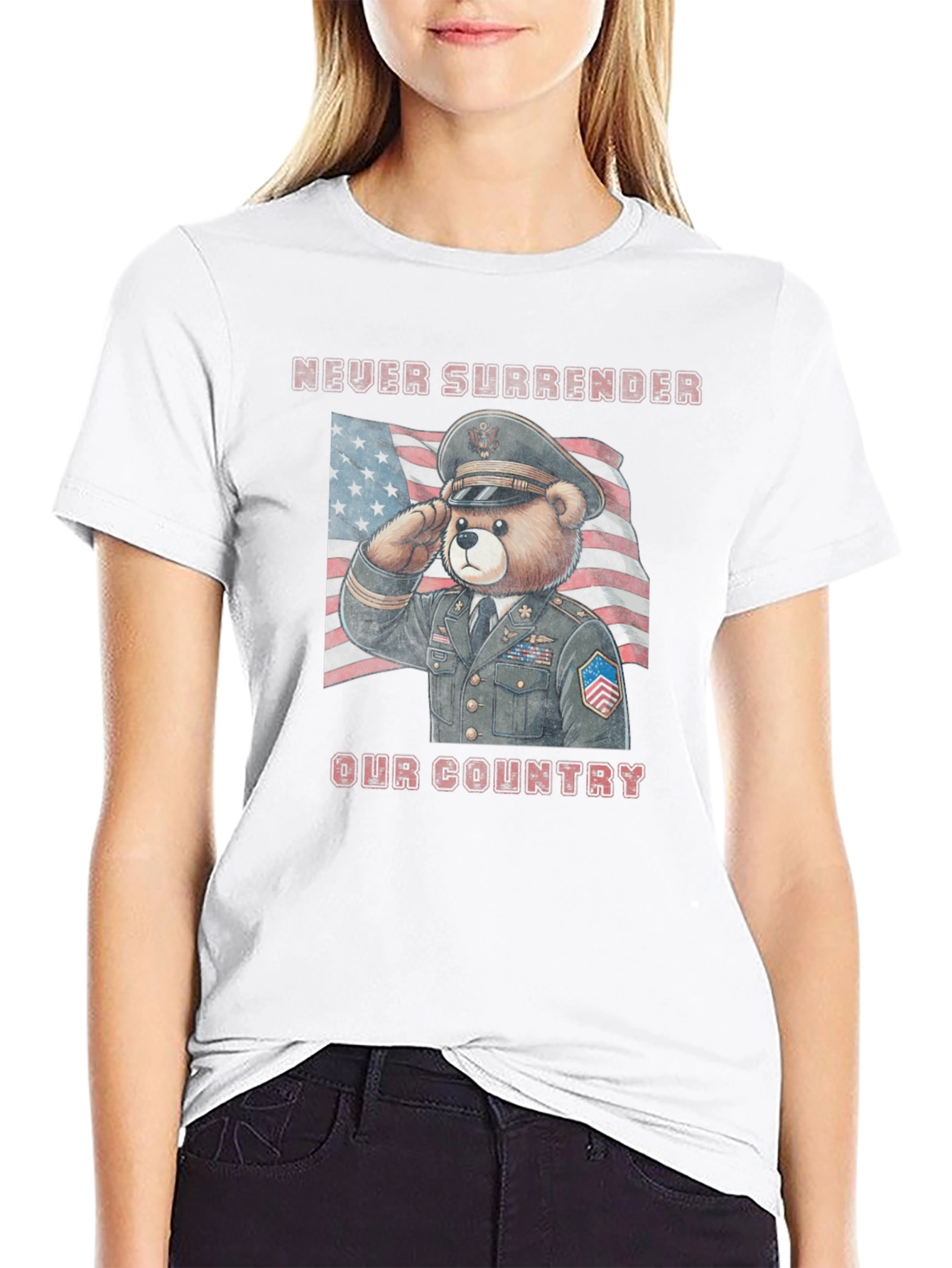 Patriotic Bear T-Shirt - Never Surrender