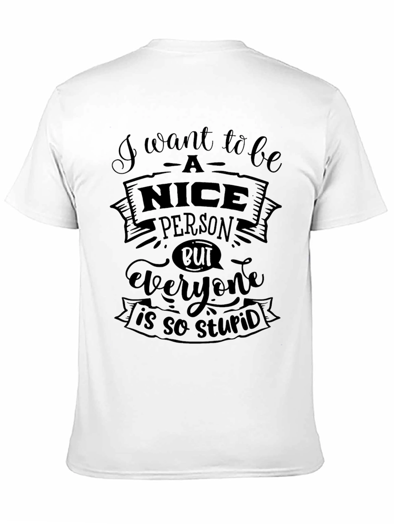 Funny Sarcastic Black T-Shirt - Nice Person Stupid Quote