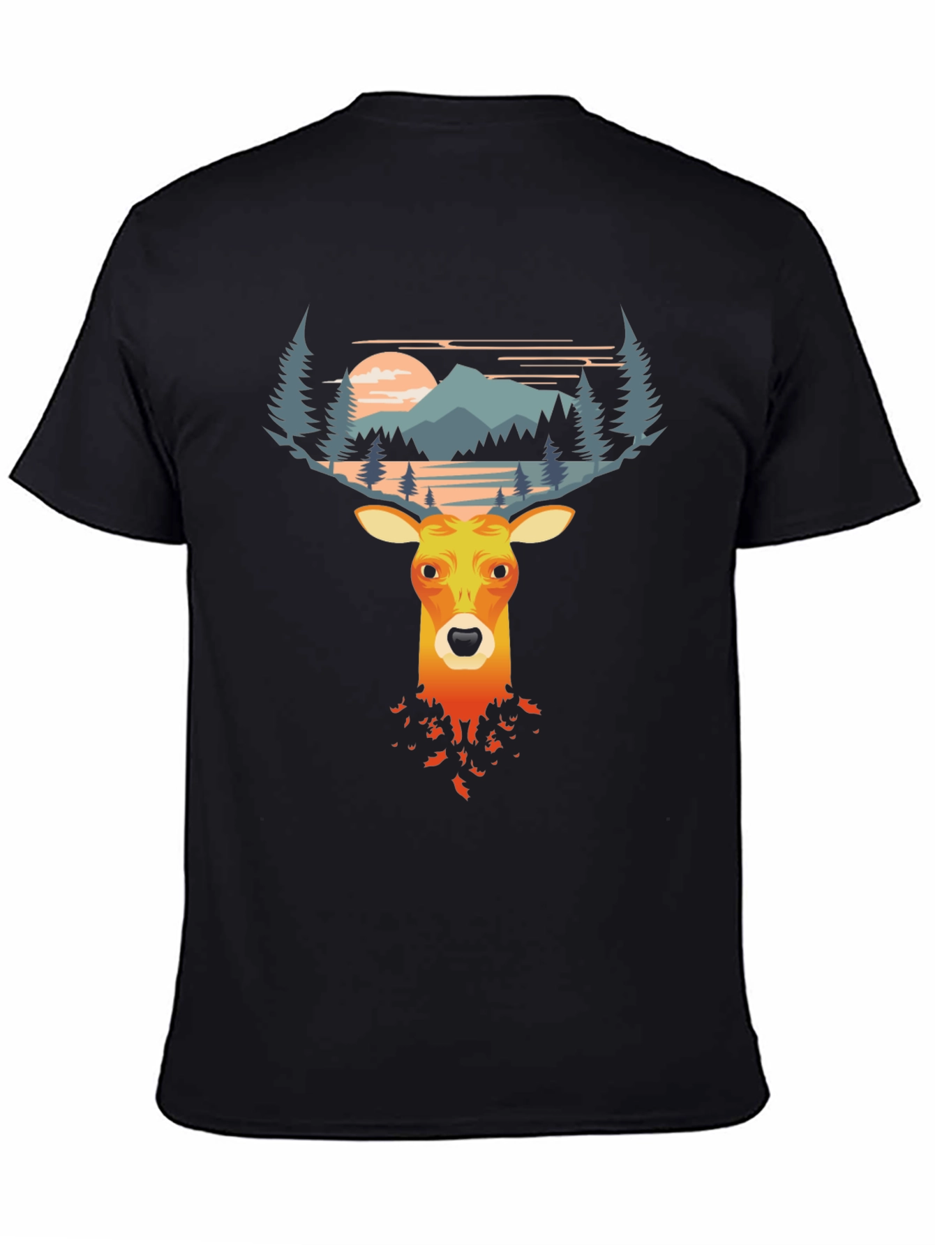Deer Graphic Tee - Nature Scene Antlers T-Shirt