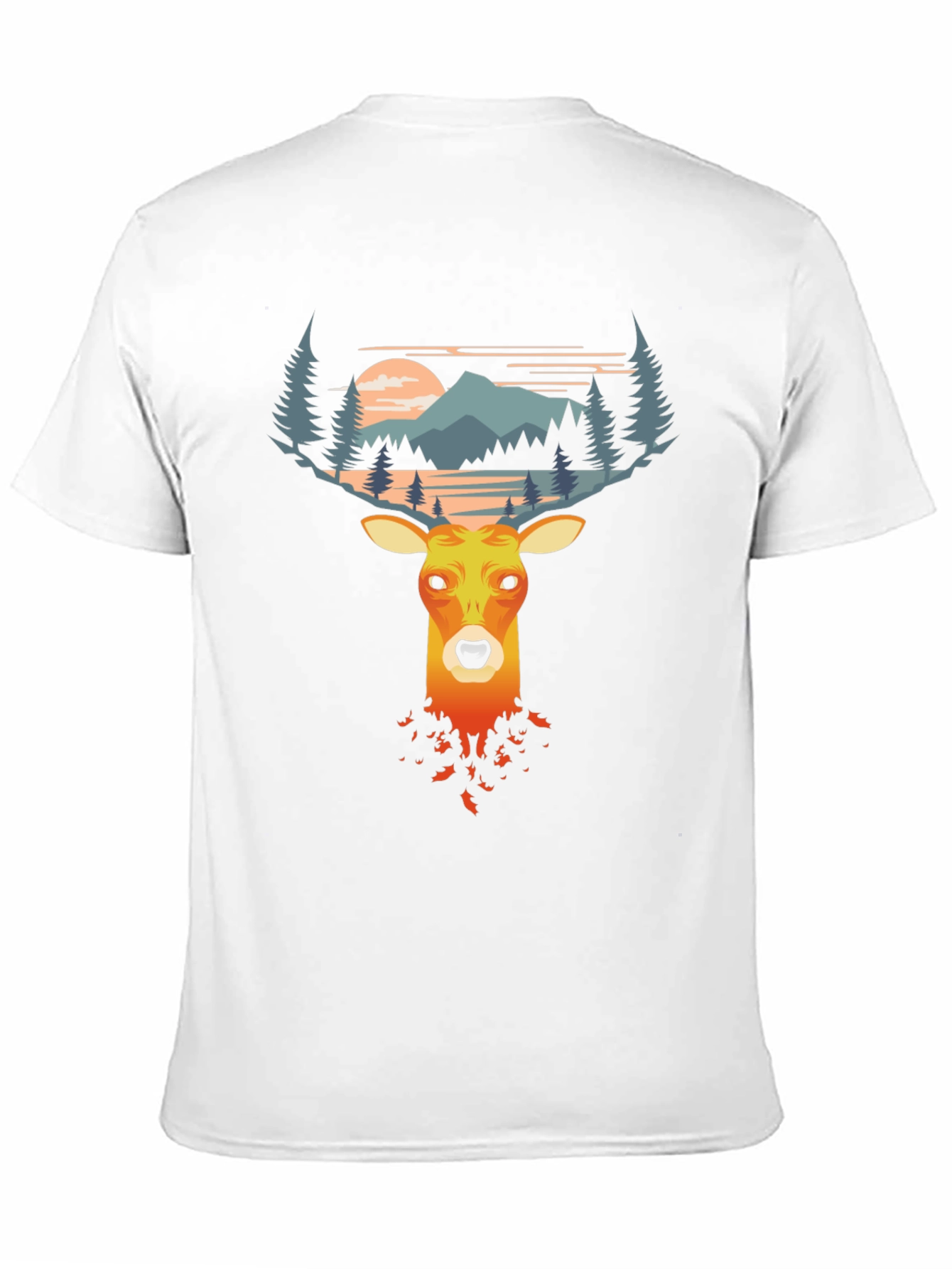 Deer Graphic Tee - Nature Scene Antlers T-Shirt