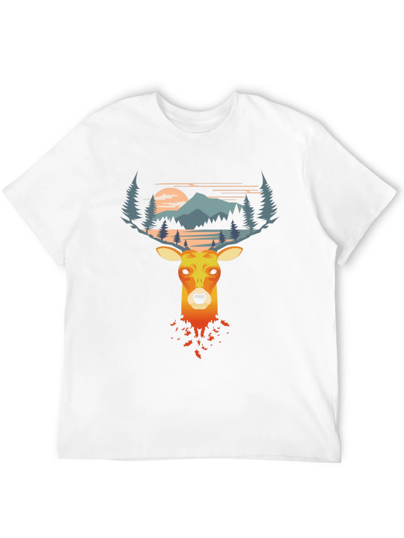Deer Graphic Tee - Nature Scene Antlers T-Shirt