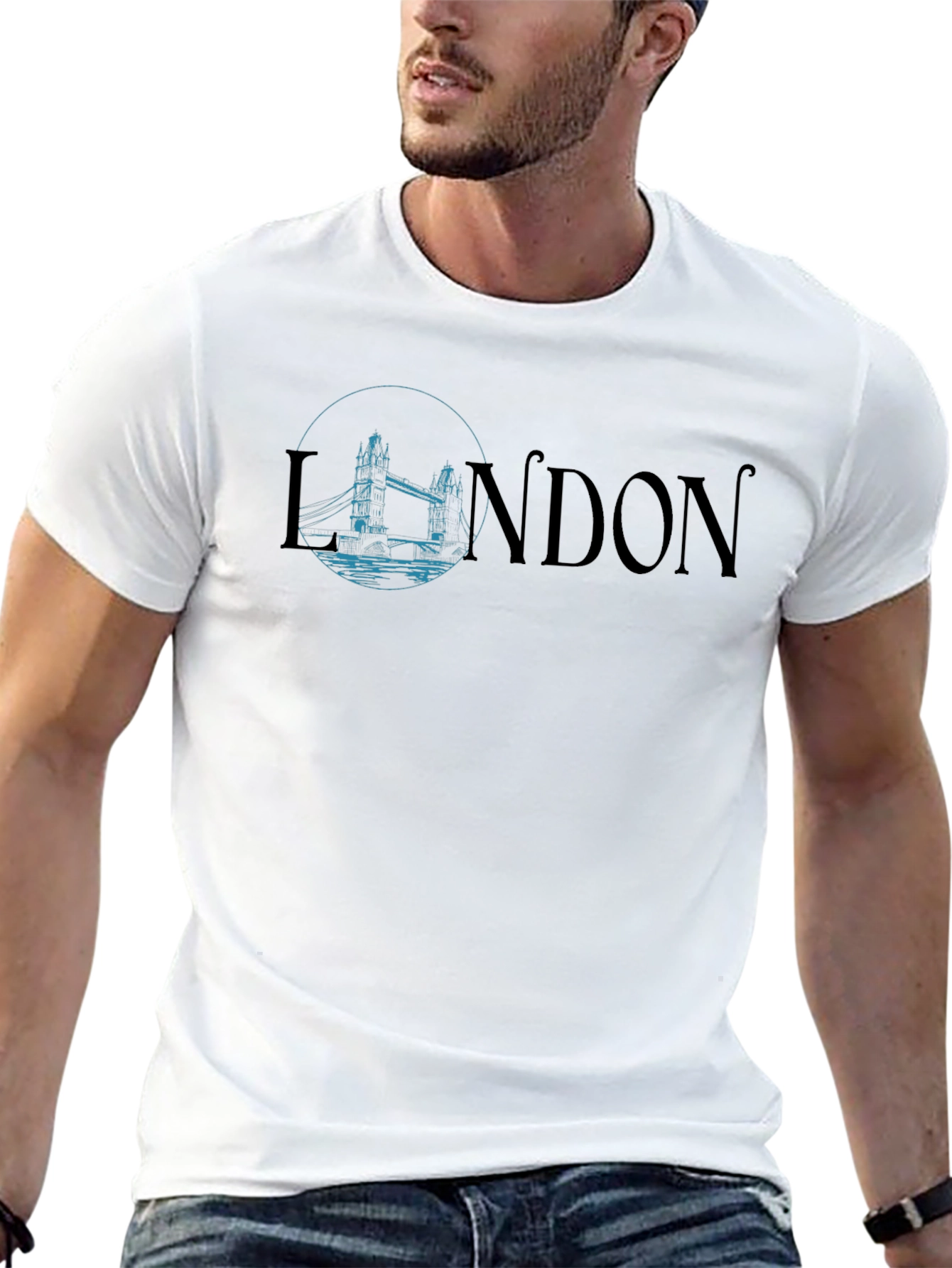 London Bridge Graphic Print Crew Neck Tee