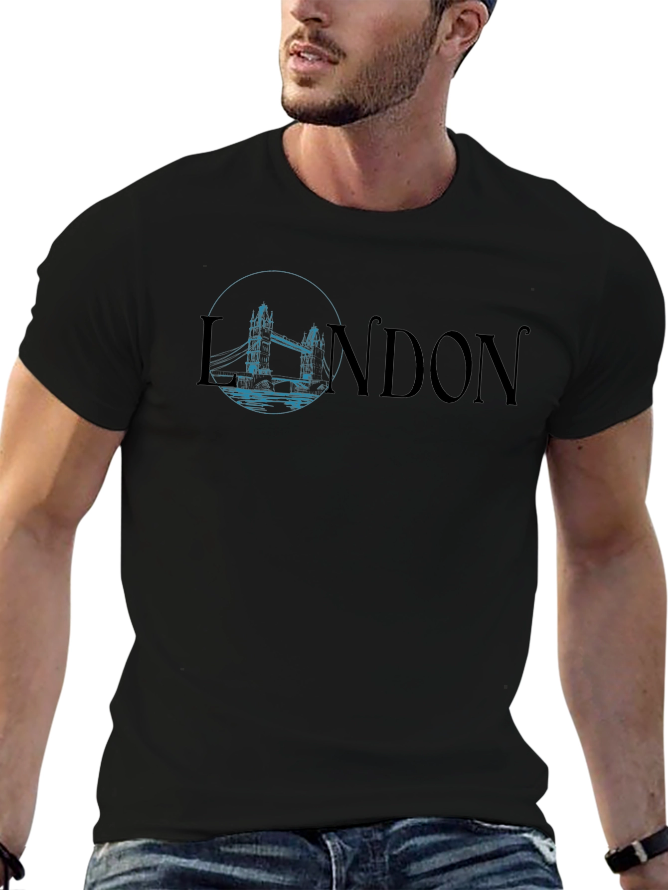 London Bridge Graphic Print Crew Neck Tee