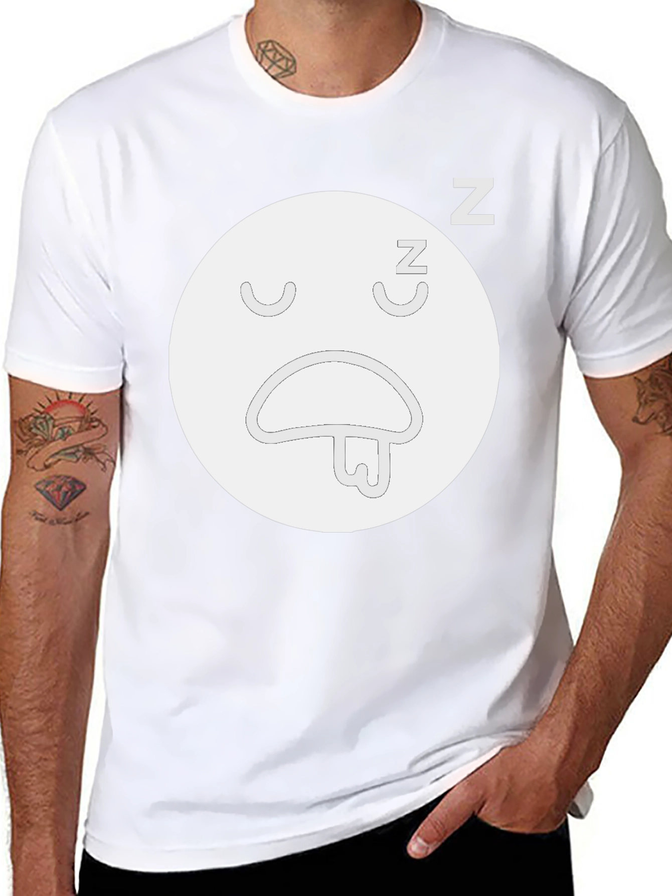 Sleepy Face Black T-Shirt