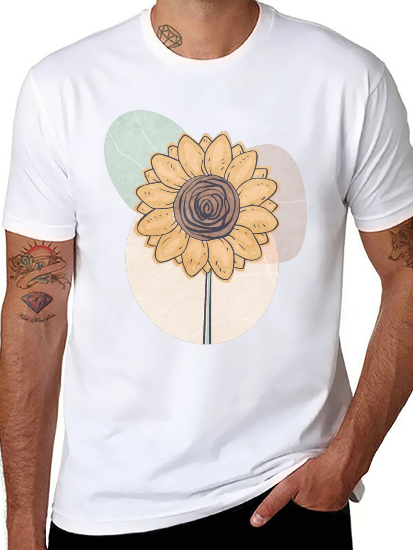 Abstract Sunflower Graphic Tee