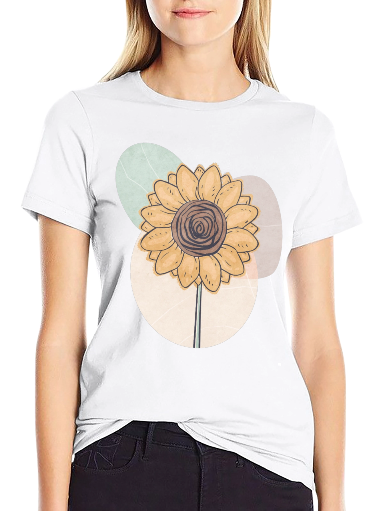 Abstract Sunflower Graphic Tee