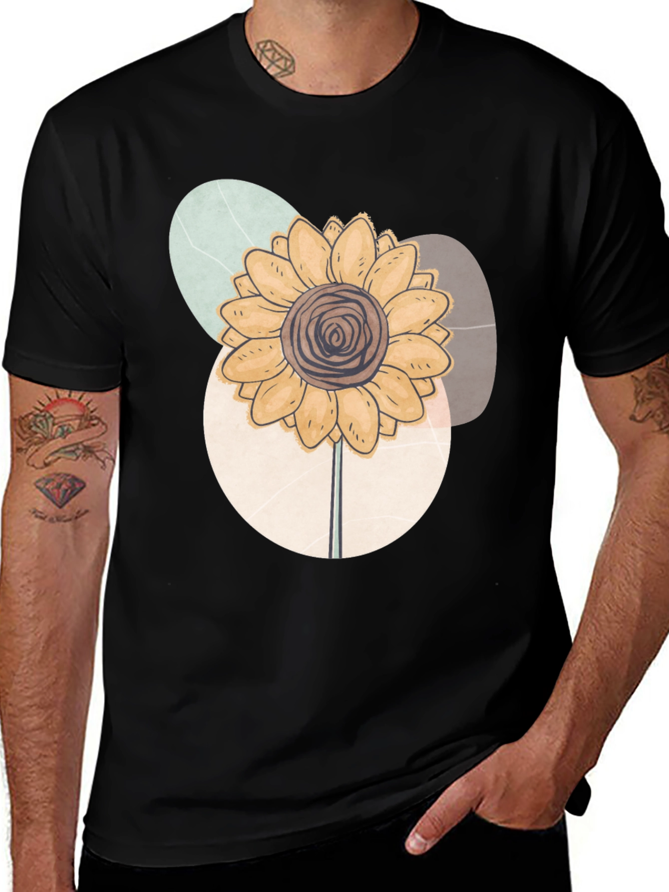 Abstract Sunflower Graphic Tee