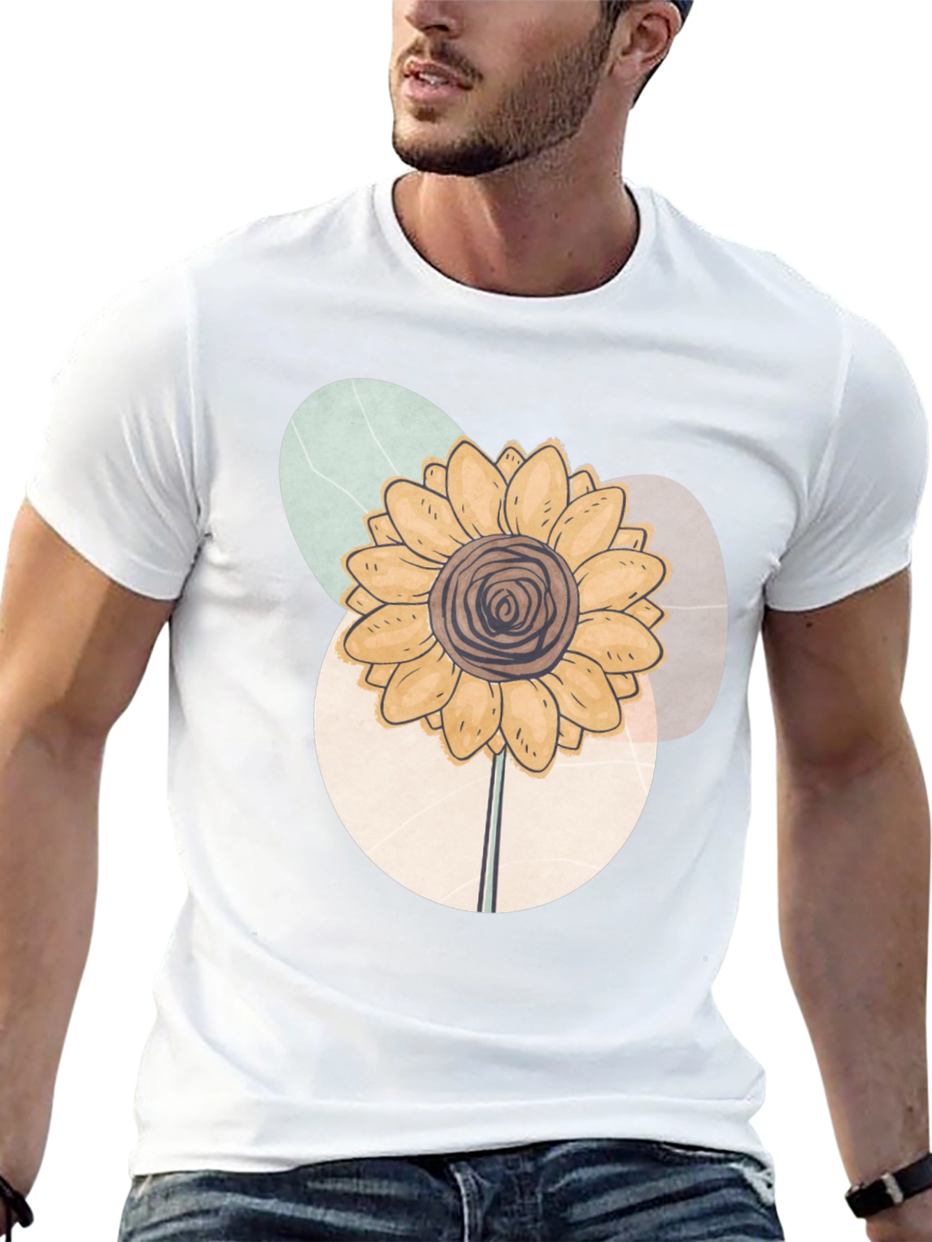 Abstract Sunflower Graphic Tee