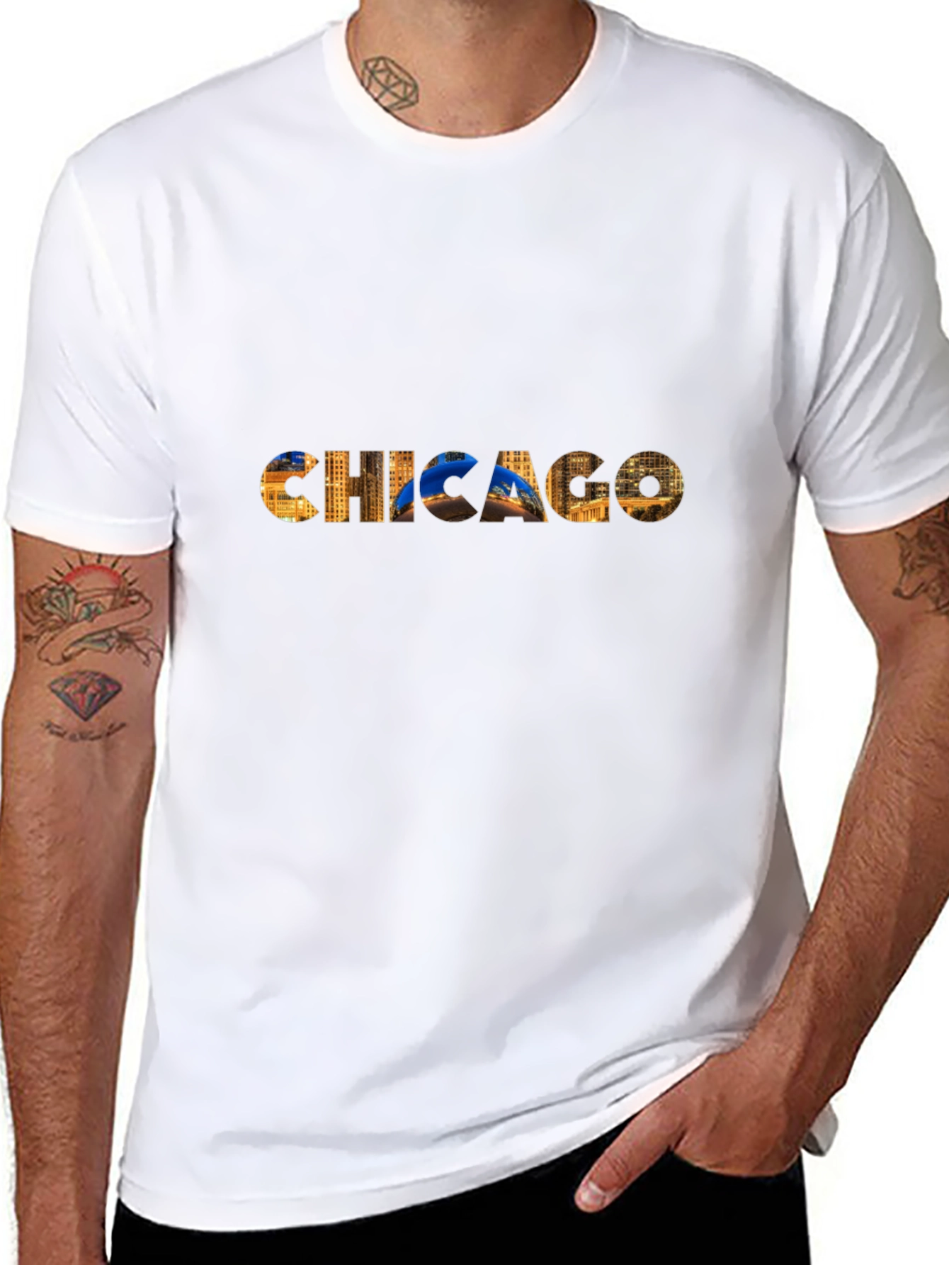 Chicago Skyline Graphic Black T-Shirt