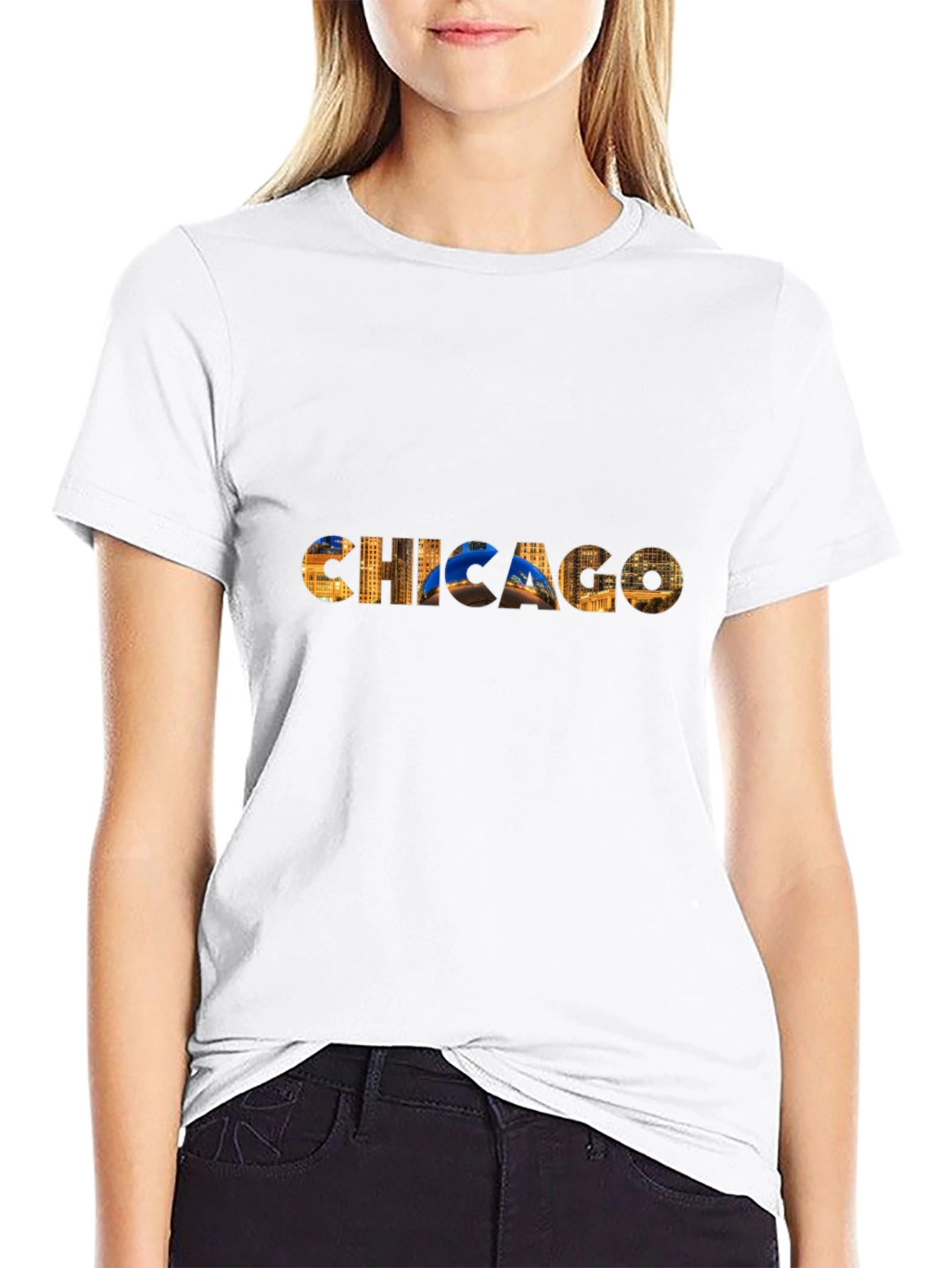 Chicago Skyline Graphic Black T-Shirt