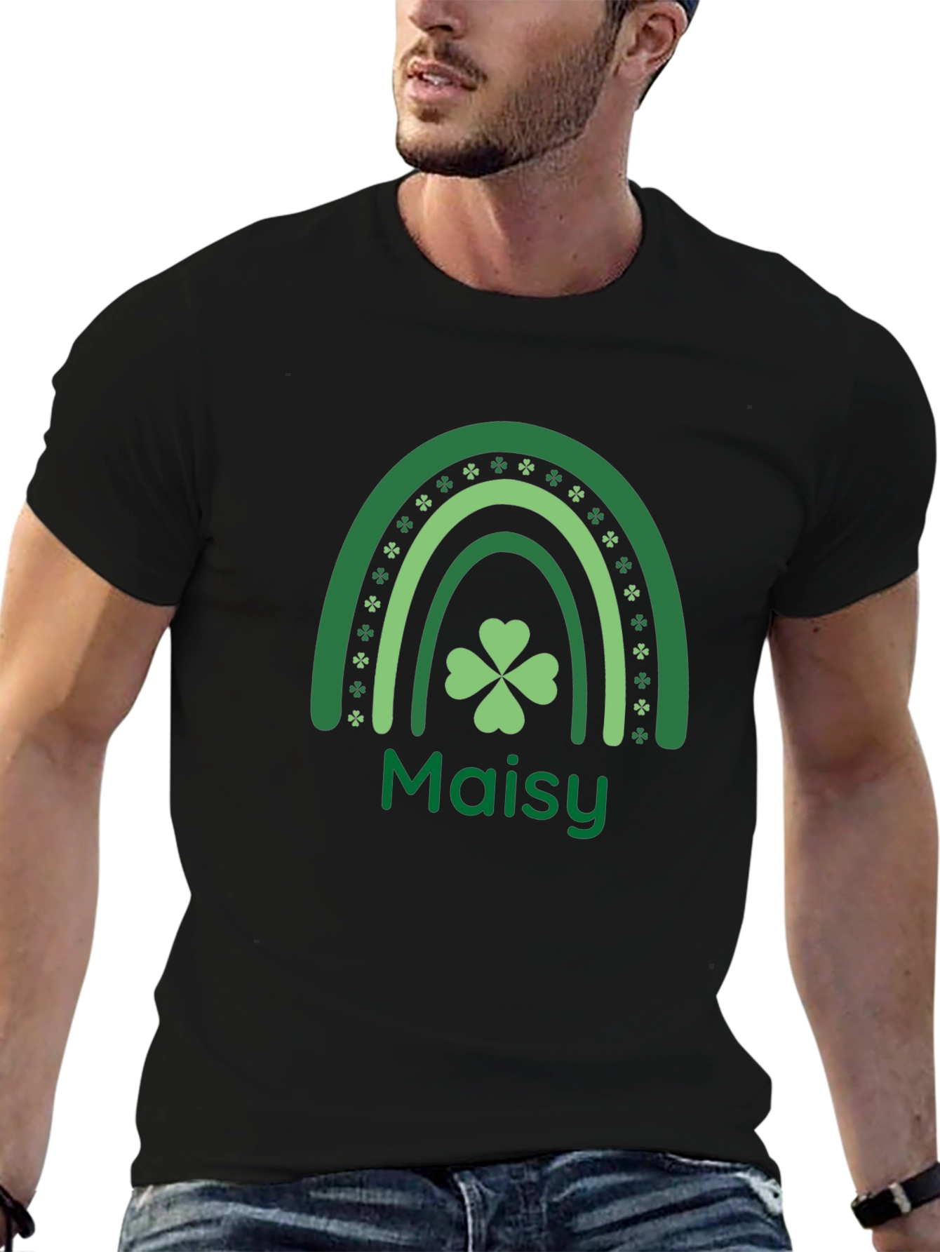 Maisys St. Patricks Day Rainbow Clover Tee