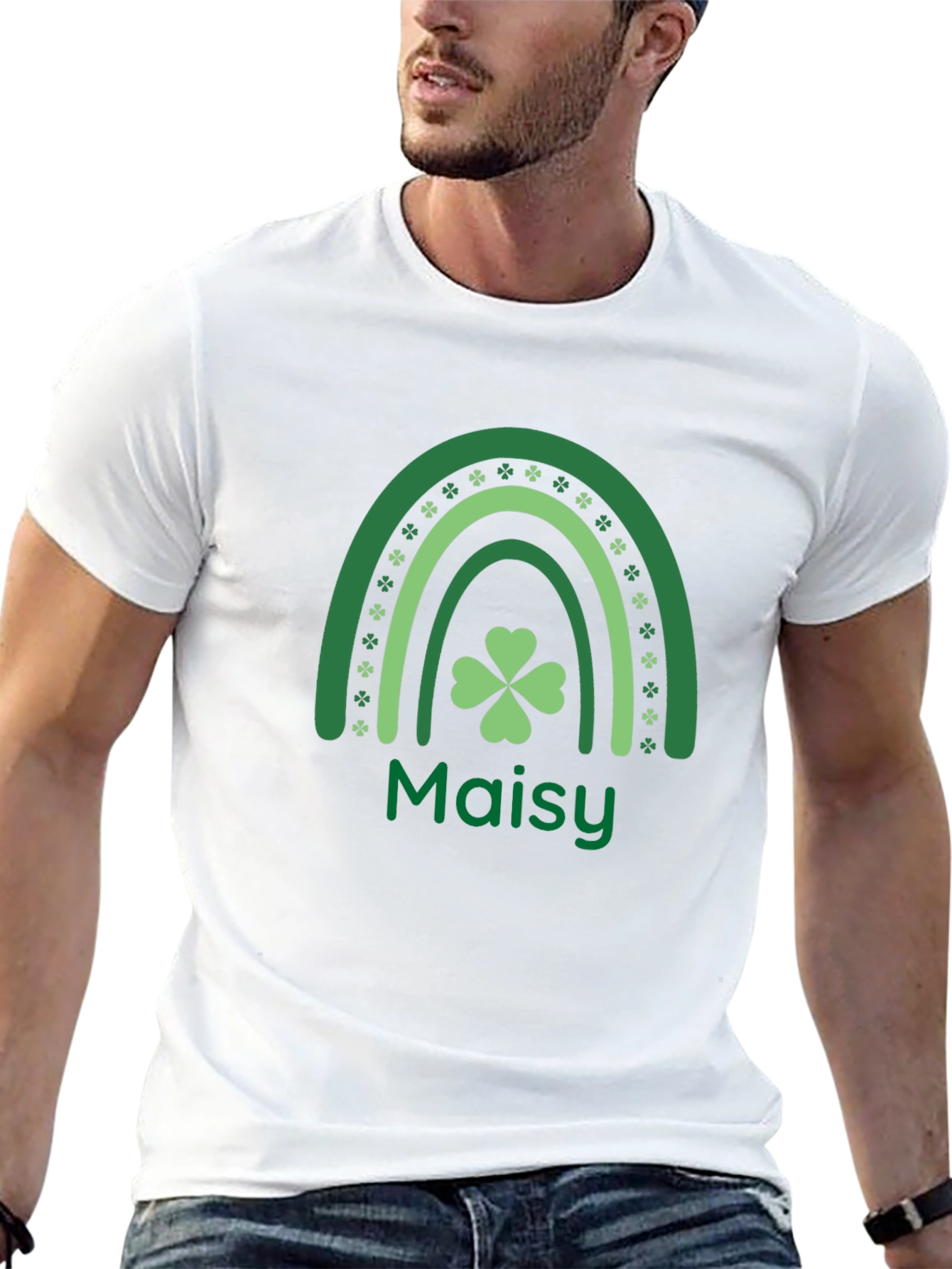 Maisys St. Patricks Day Rainbow Clover Tee
