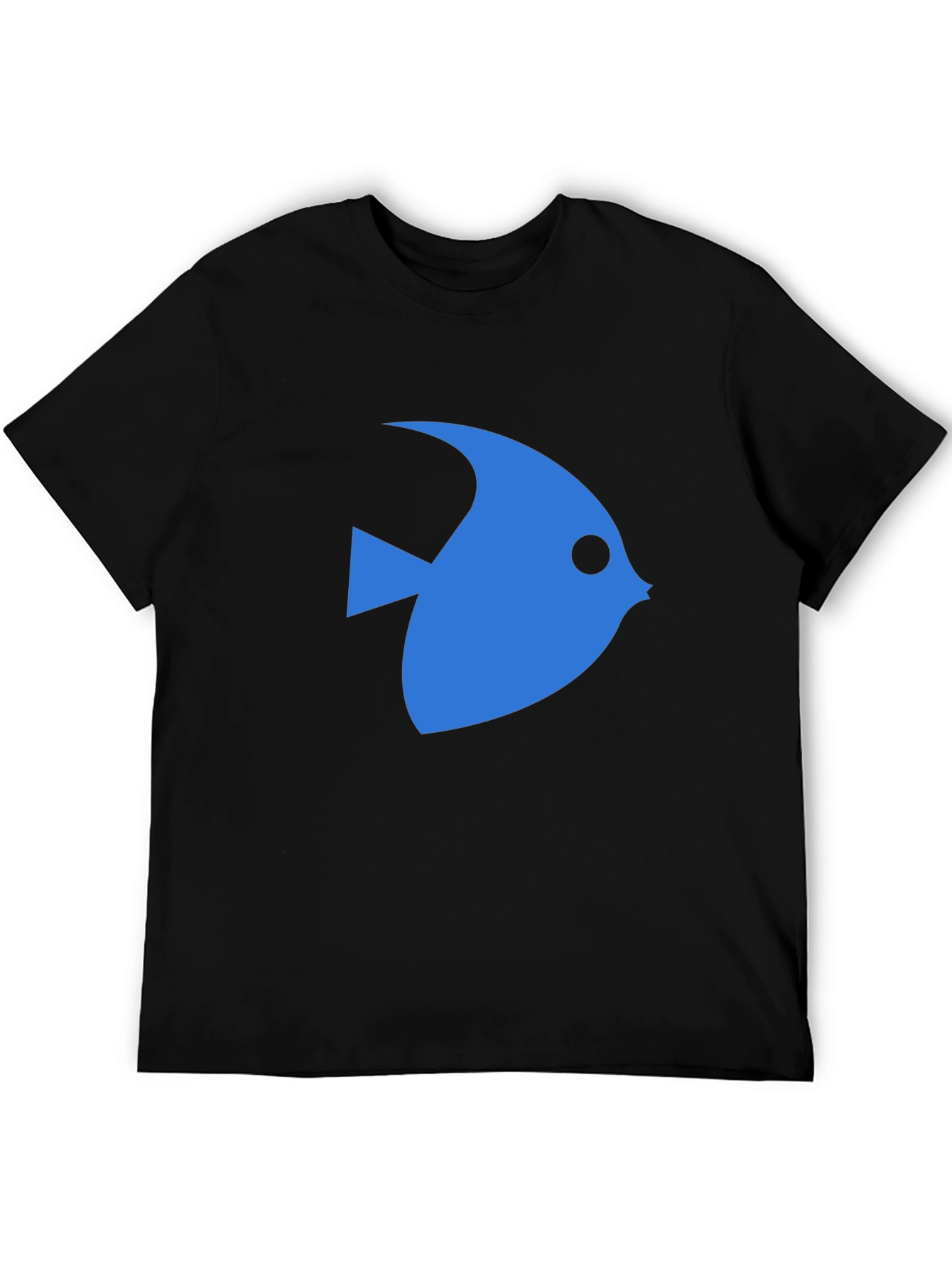 Blue Fish Graphic Black T-Shirt