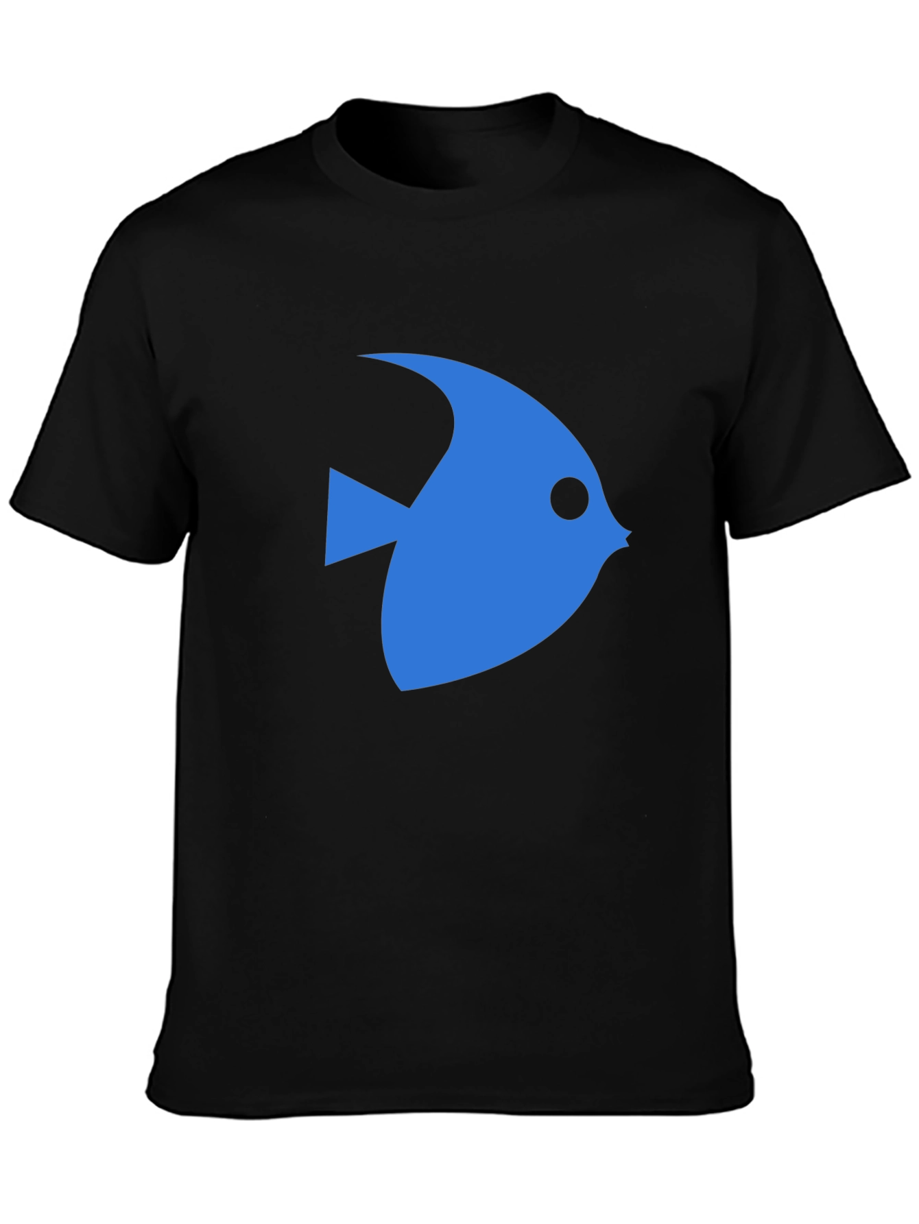 Blue Fish Graphic Black T-Shirt
