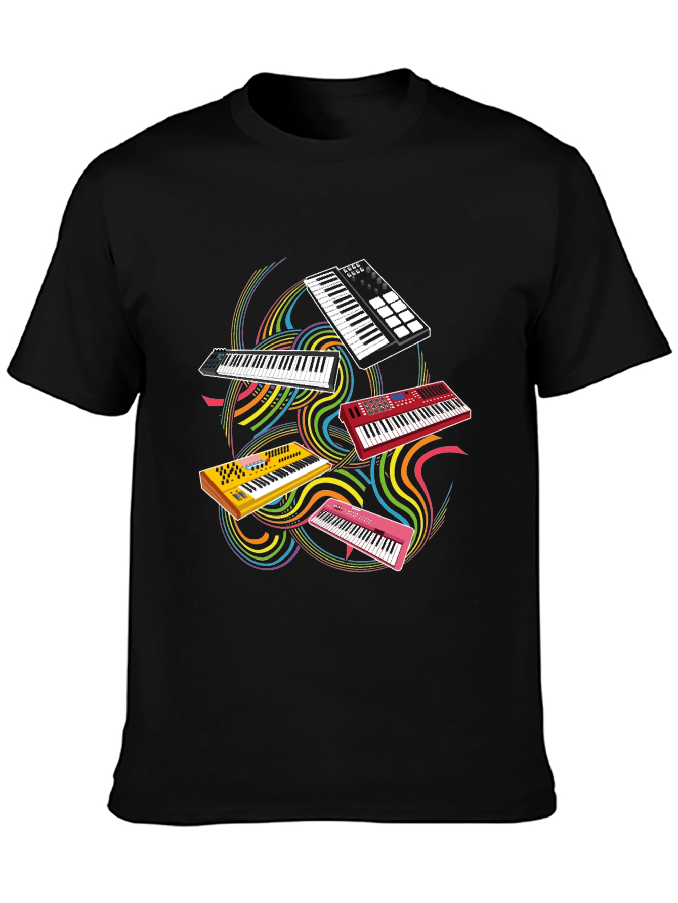 Keyboard Music T-Shirt - Black Cotton Tee