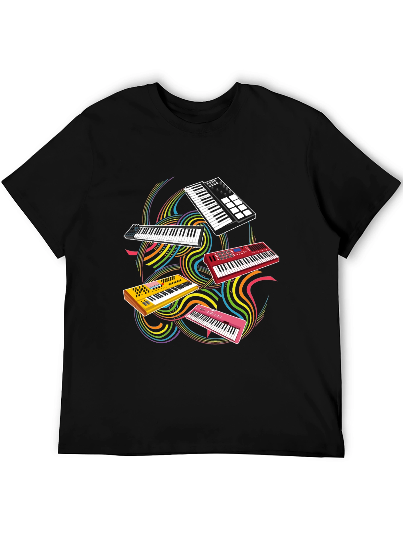 Keyboard Music T-Shirt - Black Cotton Tee