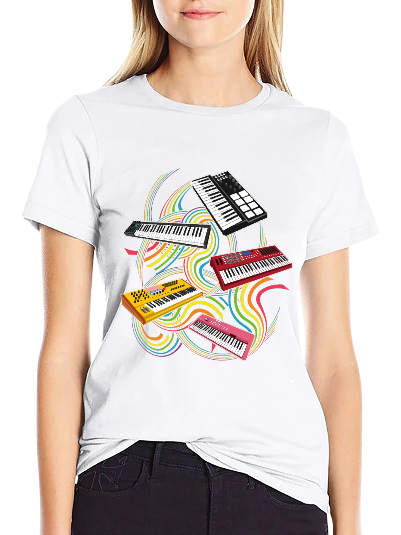 Keyboard Music T-Shirt - Black Cotton Tee