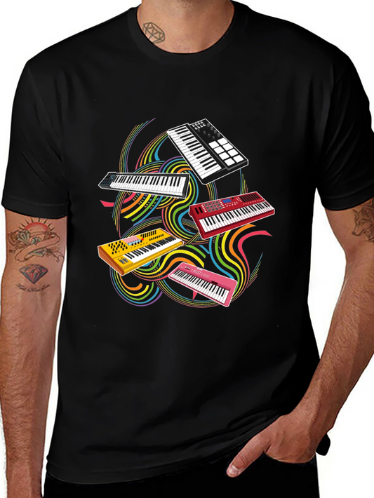 Keyboard Music T-Shirt - Black Cotton Tee