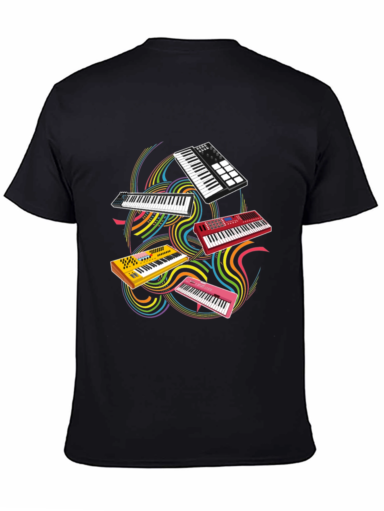 Keyboard Music T-Shirt - Black Cotton Tee