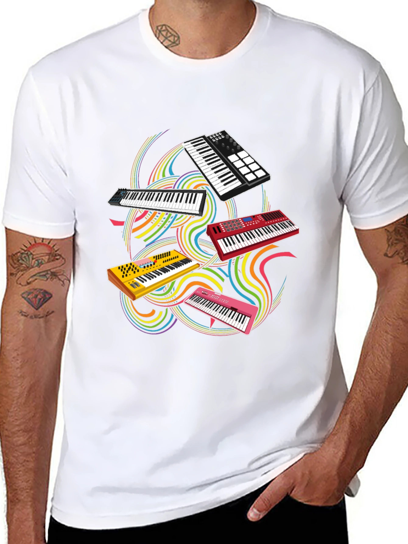 Keyboard Music T-Shirt - Black Cotton Tee