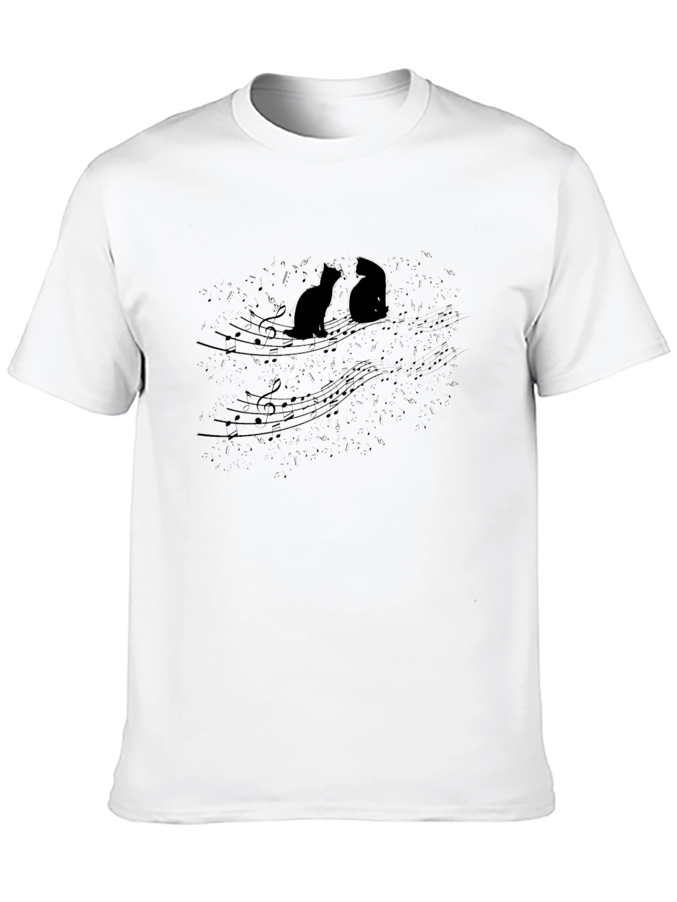 Musical Cats Black T-Shirt