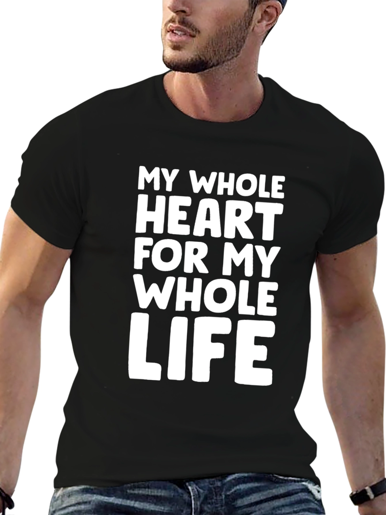 My Whole Heart T-Shirt - Black Cotton