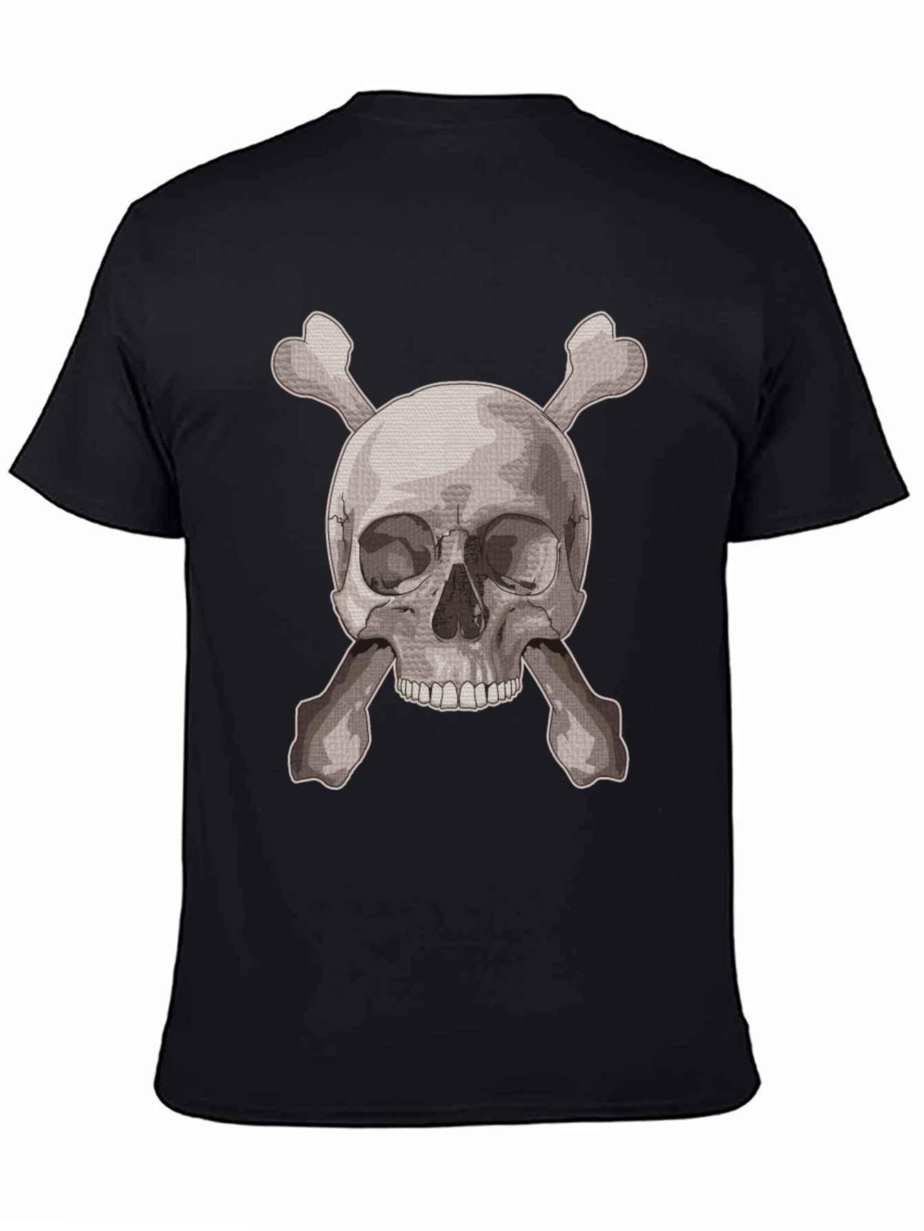 Skull & Crossbones Graphic Tee - Black Cotton Shirt
