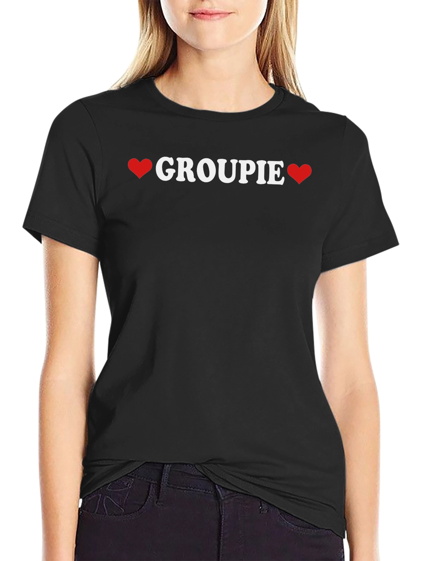 Groupie Heart Graphic Tee - Soft Cotton Crewneck T-Shirt