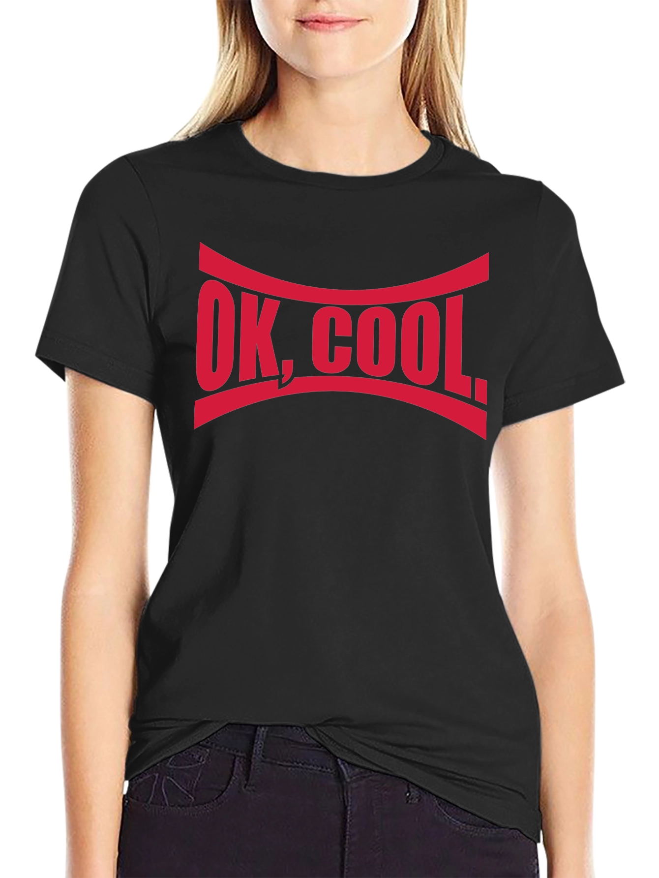 OK COOL. Graphic Tee - Comfy Black T-Shirt