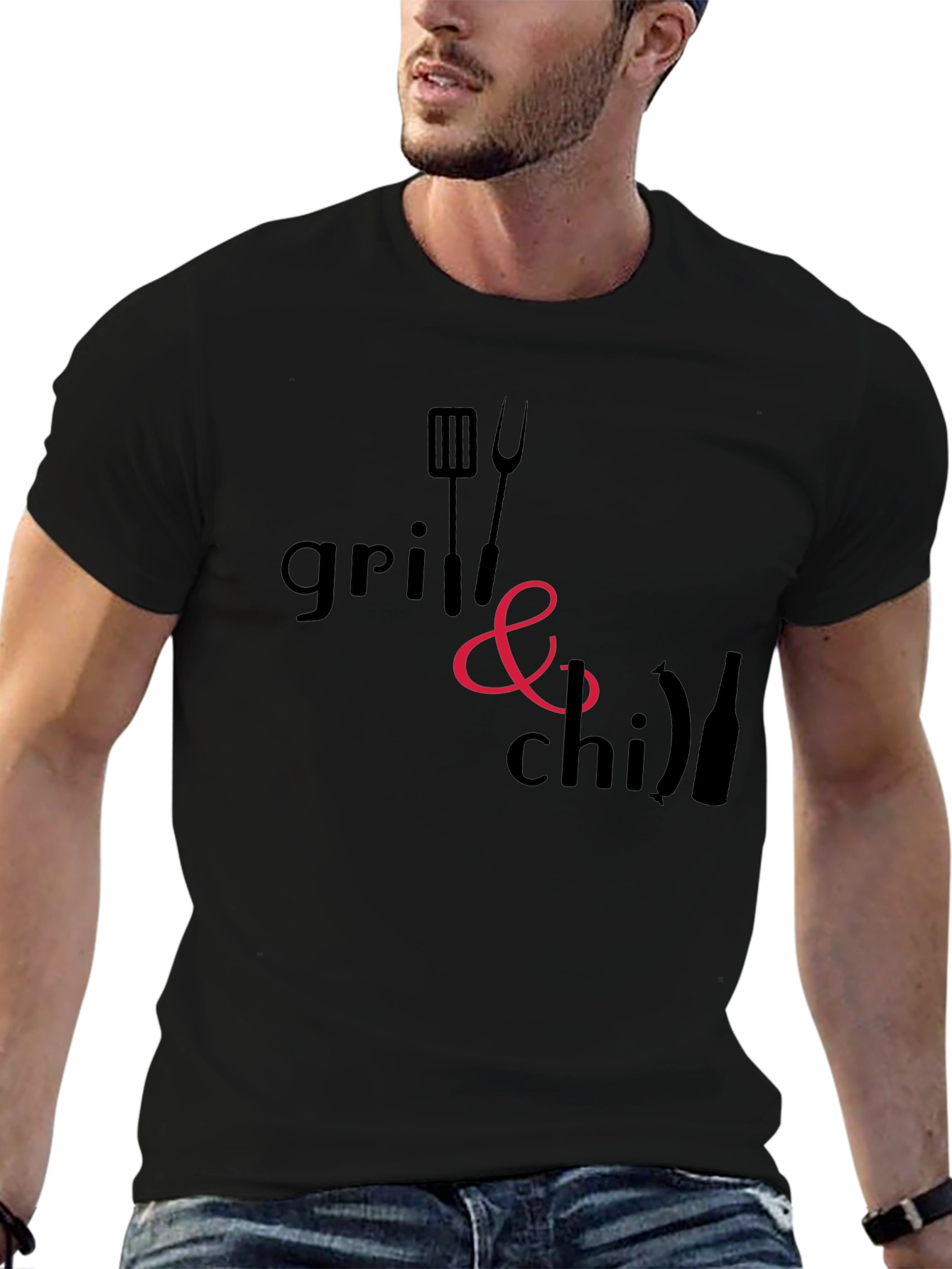Grill & Chill Black T-Shirt - BBQ Ready