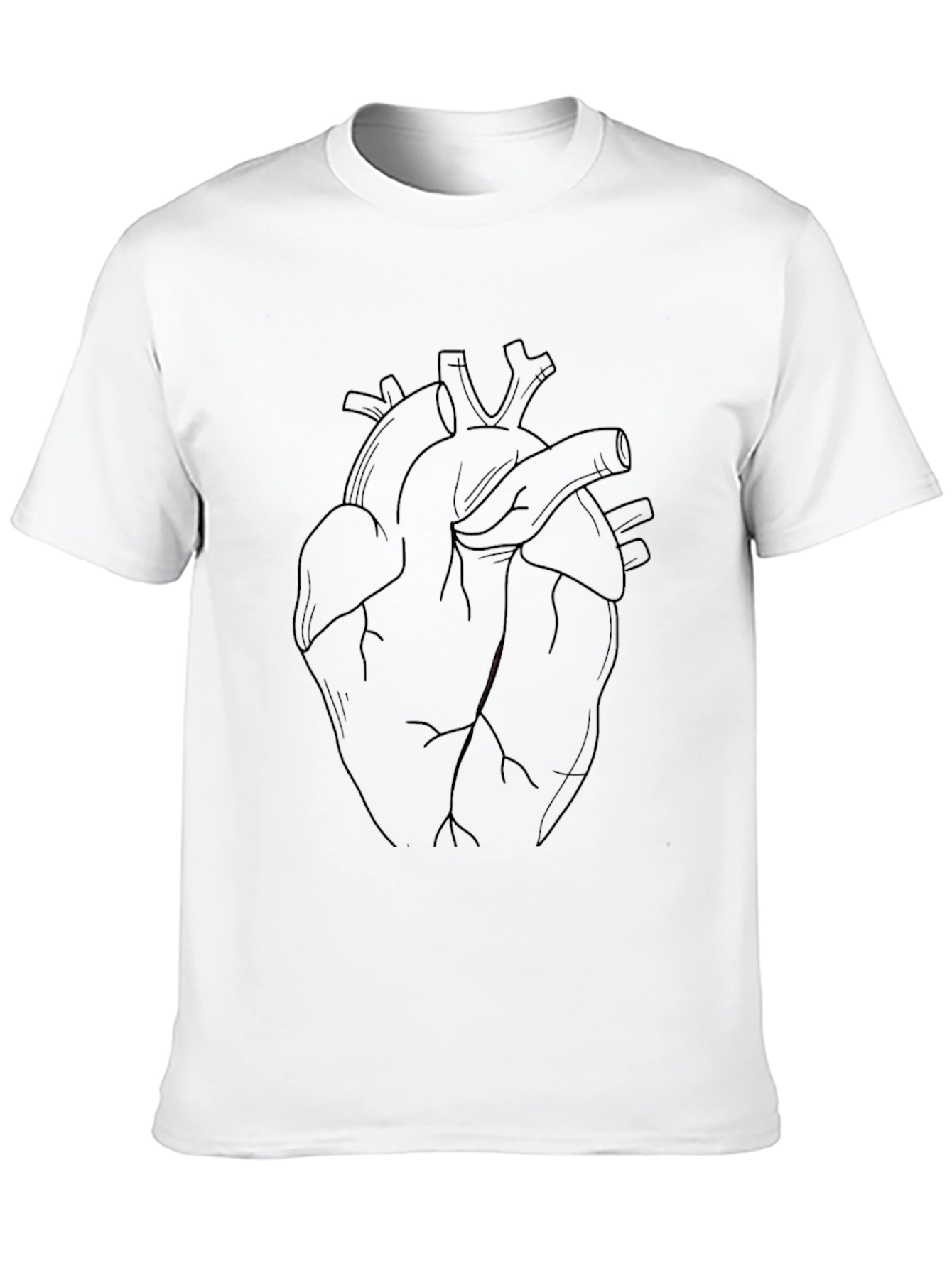 Anatomical Heart Line Art T-Shirt - Black