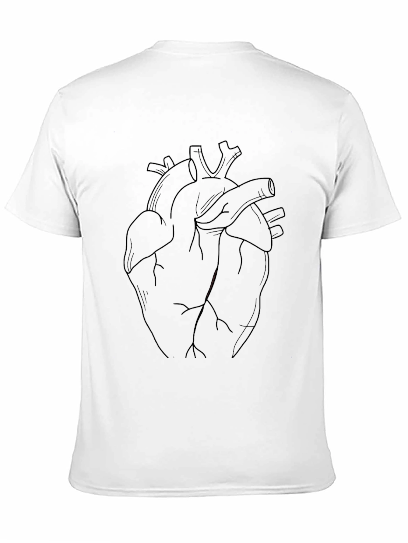 Anatomical Heart Line Art T-Shirt - Black