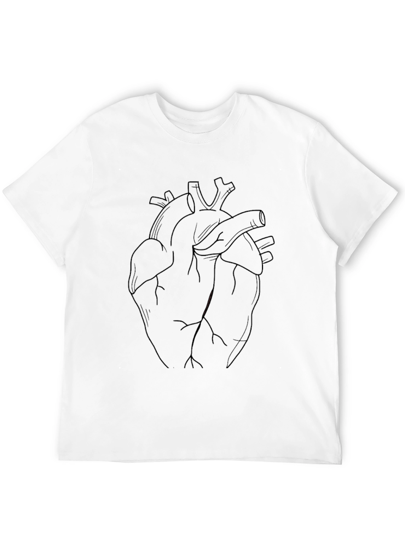 Anatomical Heart Line Art T-Shirt - Black