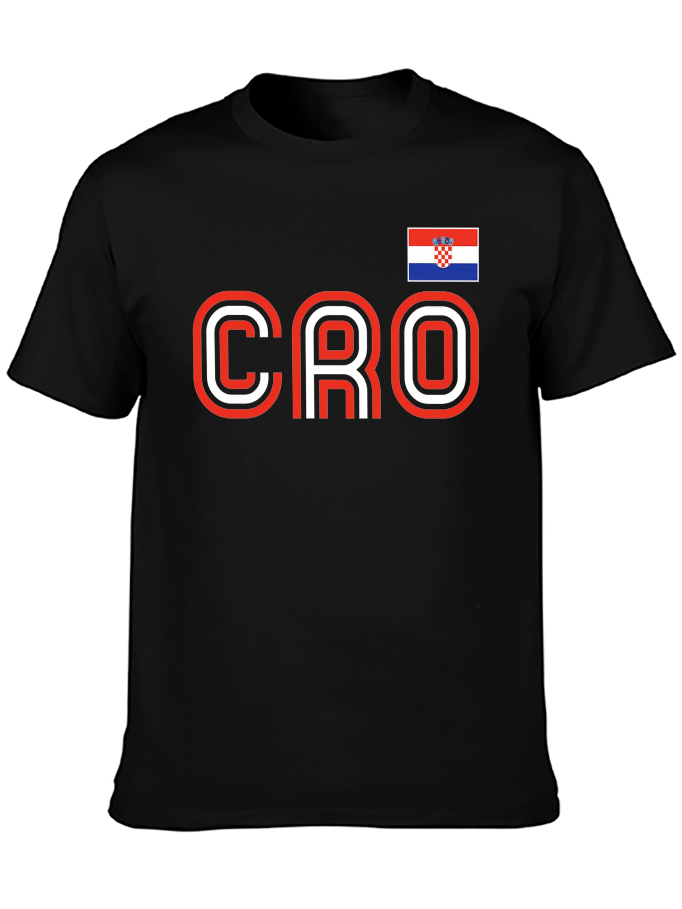 Croatia Pride Black T-Shirt -  Soccer Fan Apparel