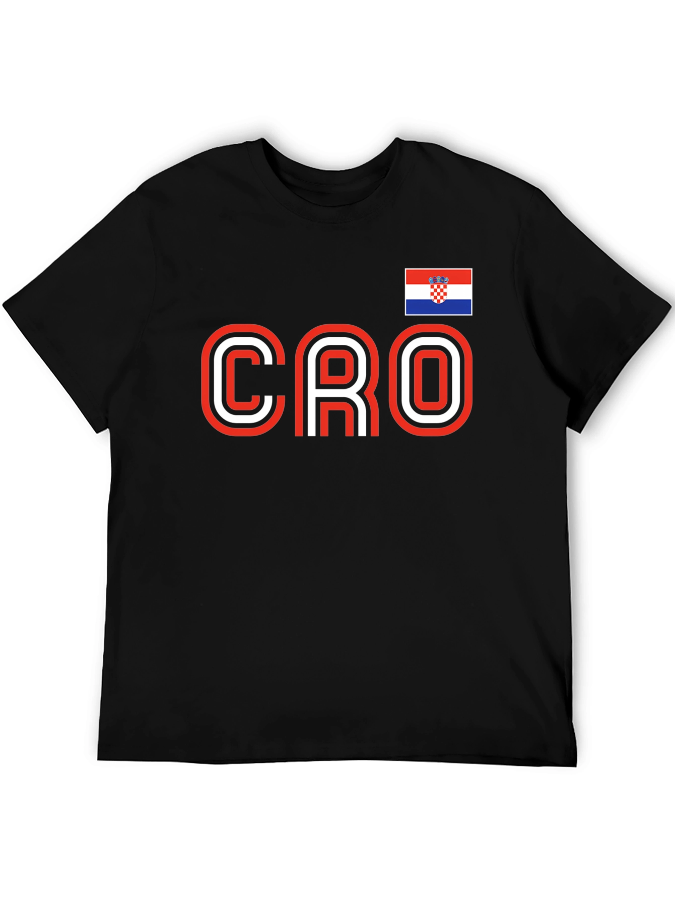 Croatia Pride Black T-Shirt -  Soccer Fan Apparel