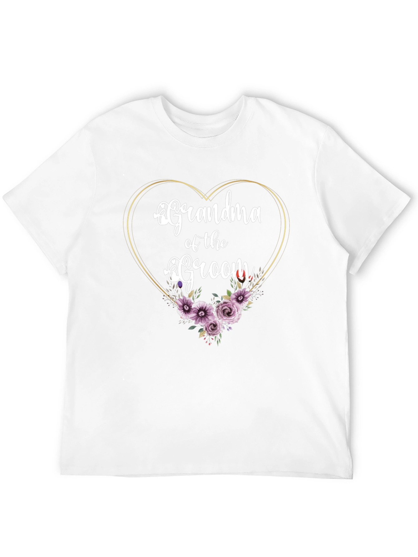 Grandma of the Groom Floral Heart T-Shirt