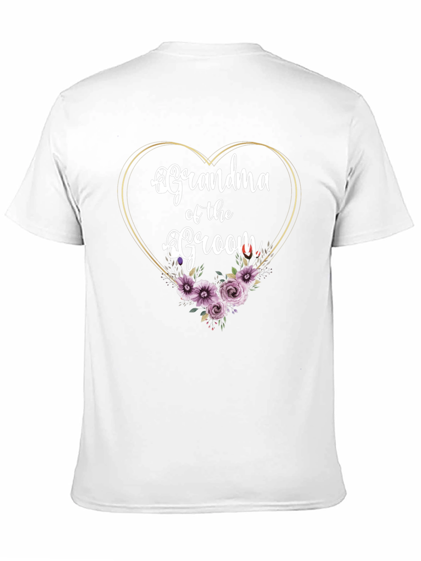 Grandma of the Groom Floral Heart T-Shirt