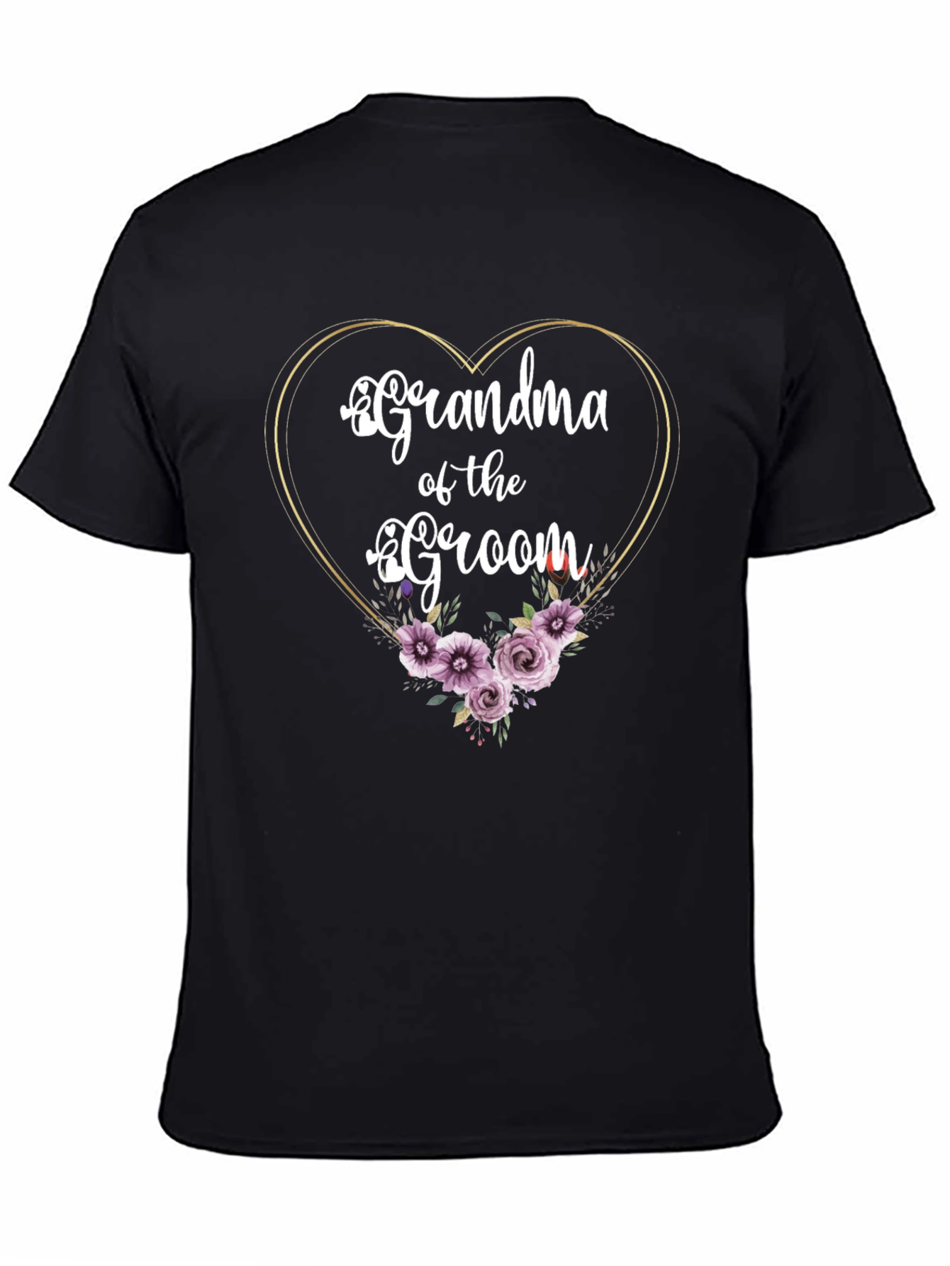 Grandma of the Groom Floral Heart T-Shirt