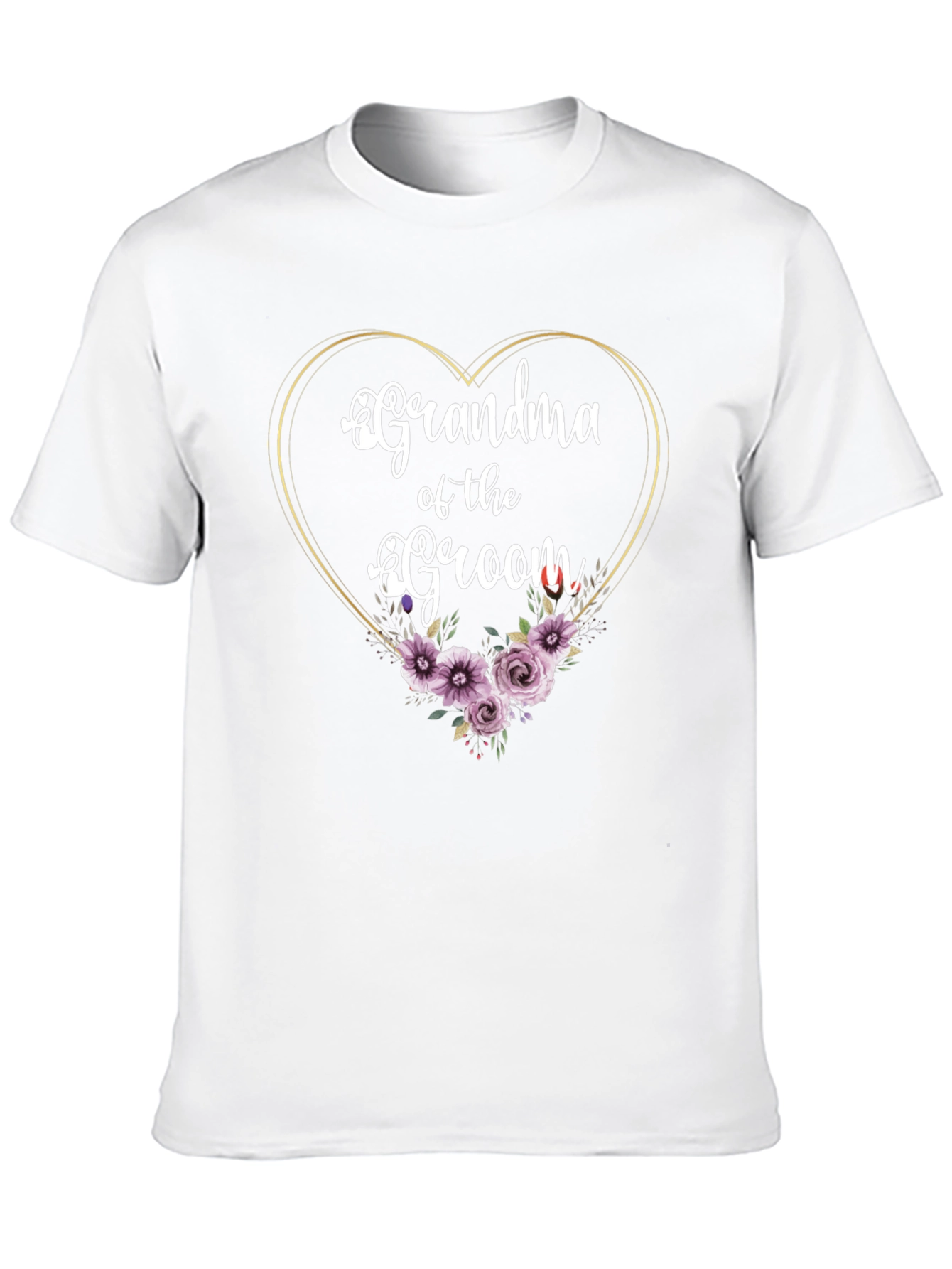 Grandma of the Groom Floral Heart T-Shirt
