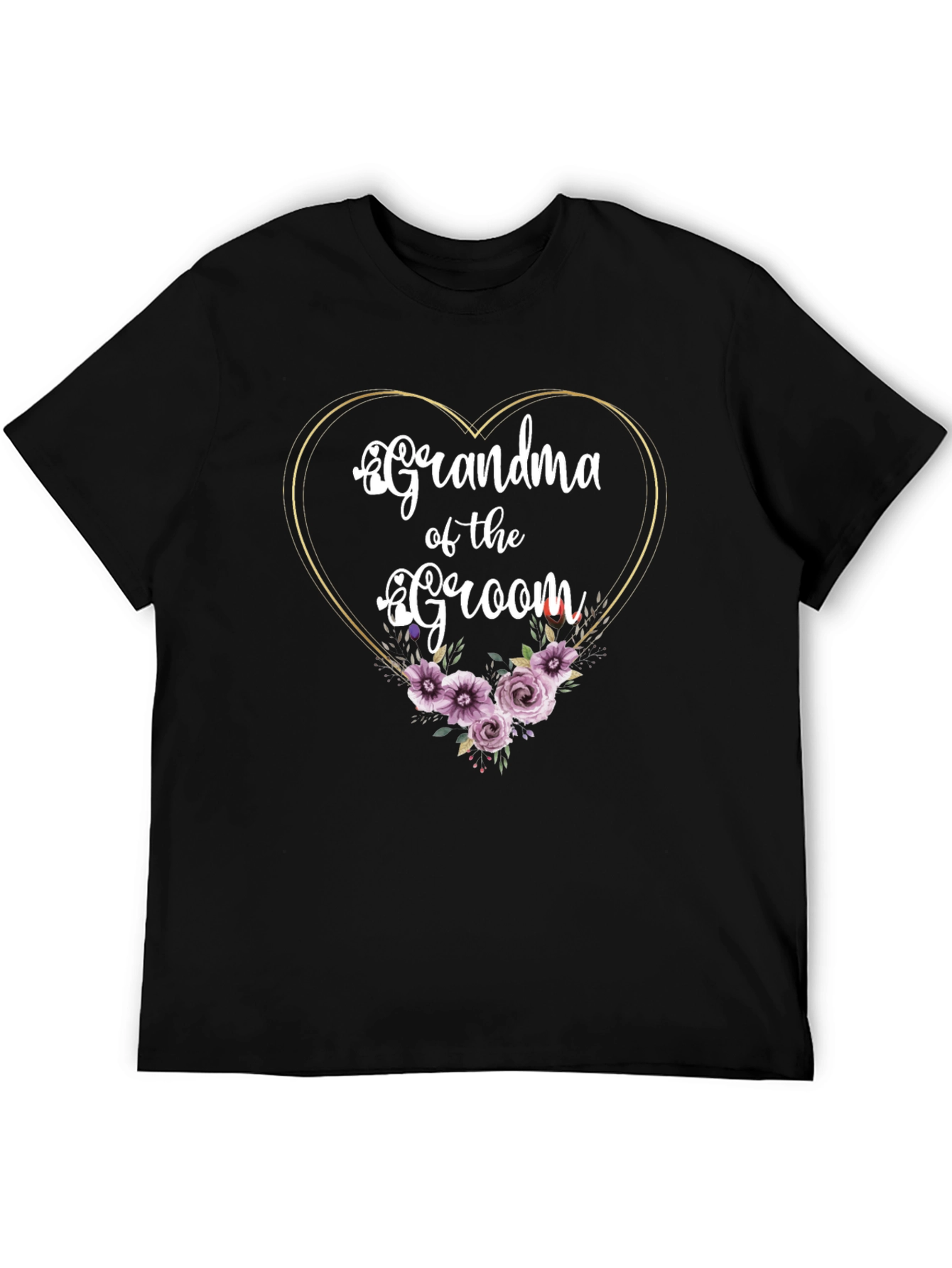 Grandma of the Groom Floral Heart T-Shirt