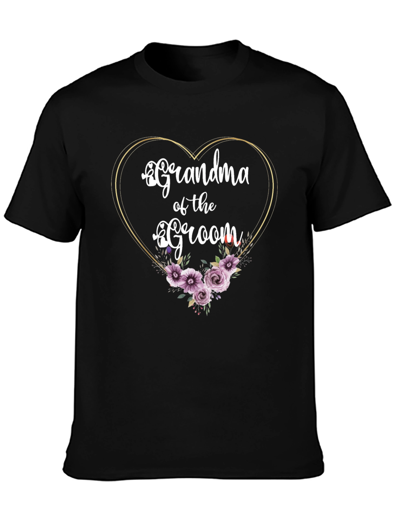 Grandma of the Groom Floral Heart T-Shirt