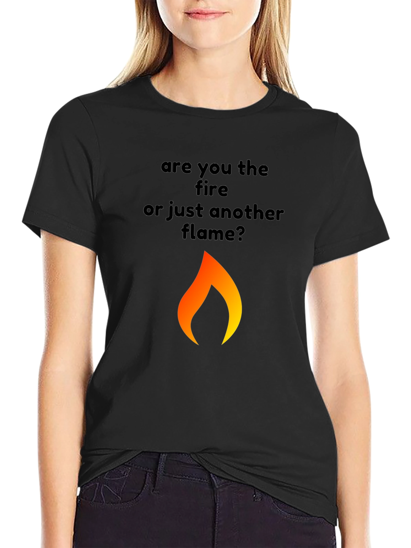 Fire Flame Graphic Black T-Shirt